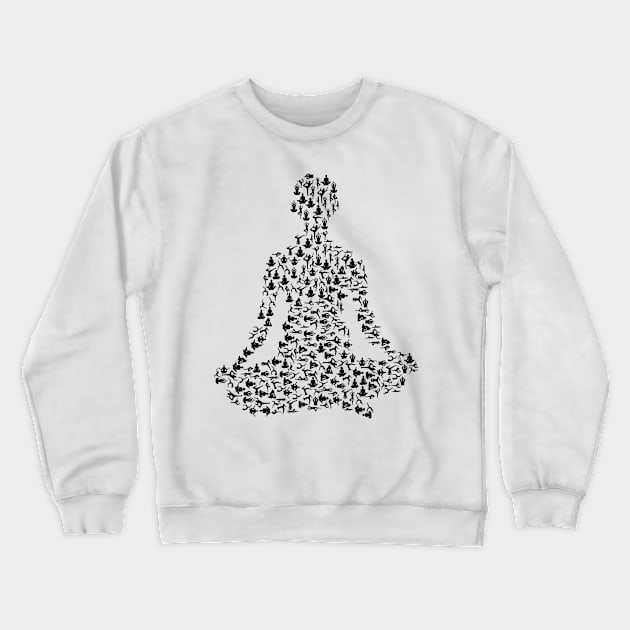 Yoga Lover Yoga Lotus Pose Design Crewneck Sweatshirt by Sanu Designs